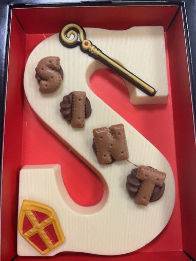 Afbeelding van Chocoladeletter Wit Deco 220gr